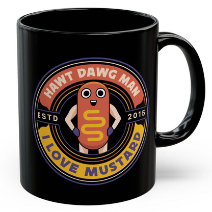 Hawt Dawg Man Emblem Black Mug