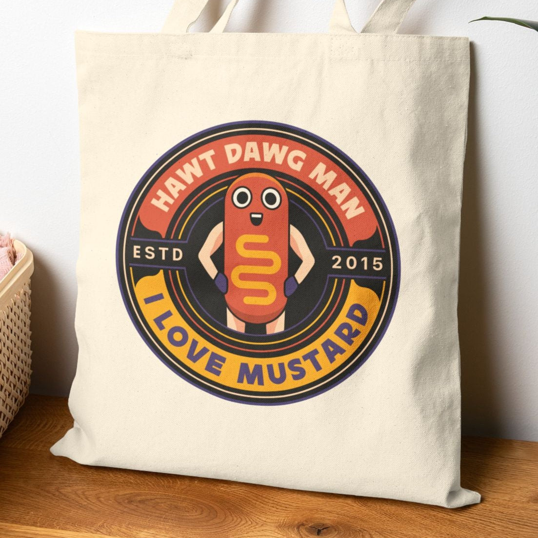 Hawt Dawg Man Emblem Canvas Tote Bag