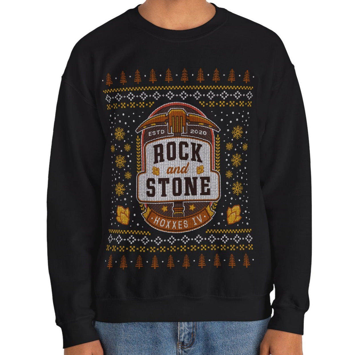 Rock And Stone Ugly Sweater Unisex Crewneck Sweatshirt