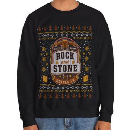 Rock And Stone Ugly Sweater Unisex Crewneck Sweatshirt