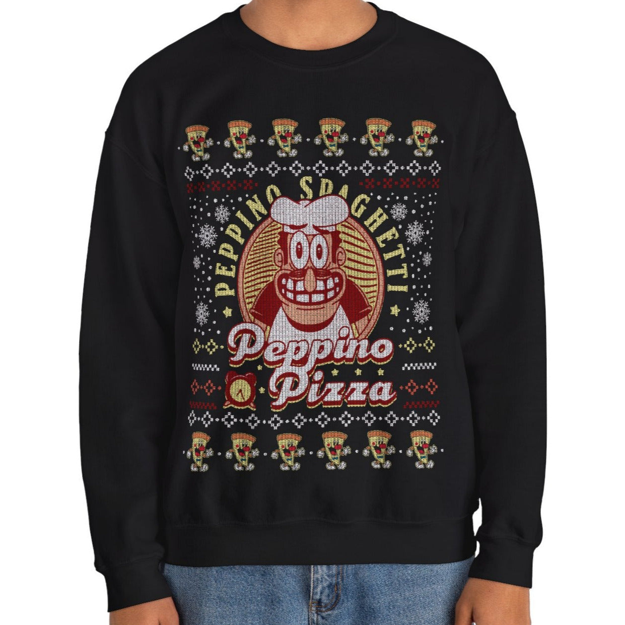 Peppino Pizza Ugly Sweater Unisex Crewneck Sweatshirt
