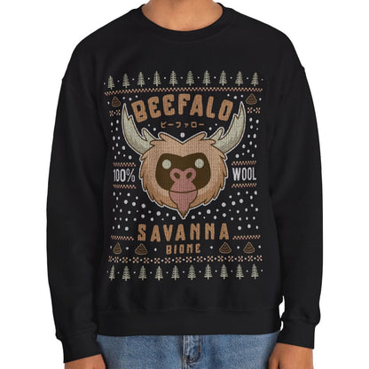 Savanna Beefalo Ugly Sweater Unisex Crewneck Sweatshirt