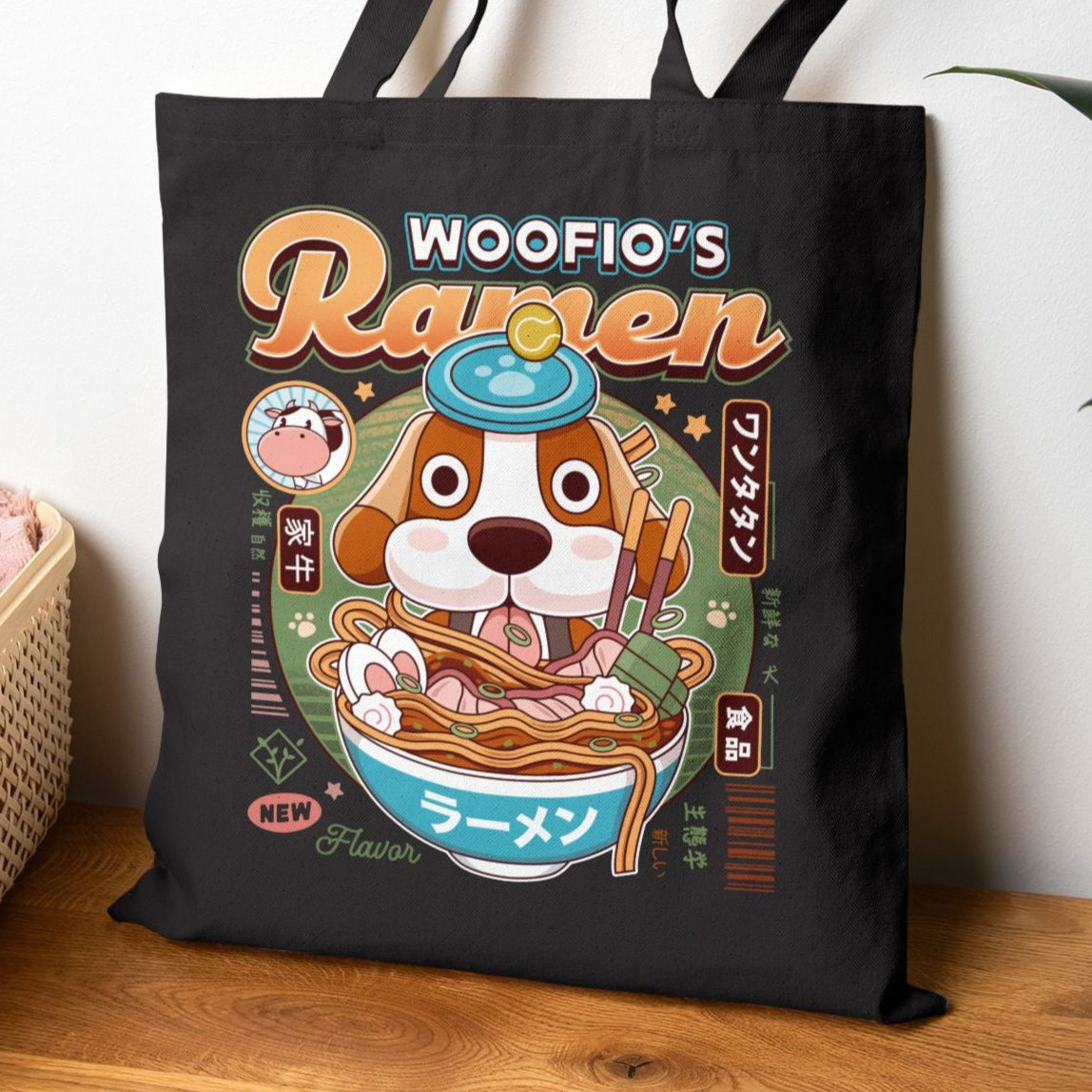 Woofio Vintage Ramen Canvas Tote Bag