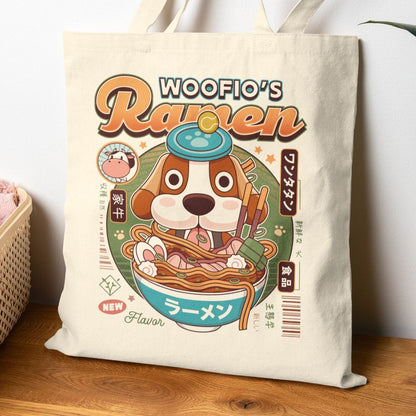 Woofio Vintage Ramen Canvas Tote Bag