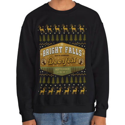 Deerfest Bright Falls Ugly Sweater Unisex Crewneck Sweatshirt