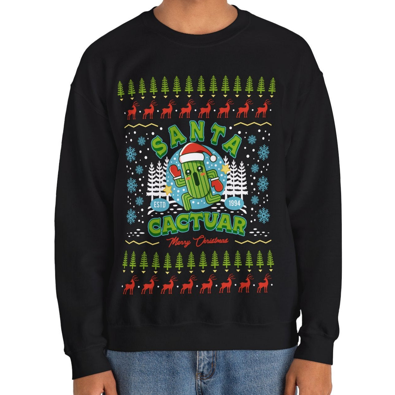 Santa Cactuar Christmas Unisex Crewneck Sweatshirt