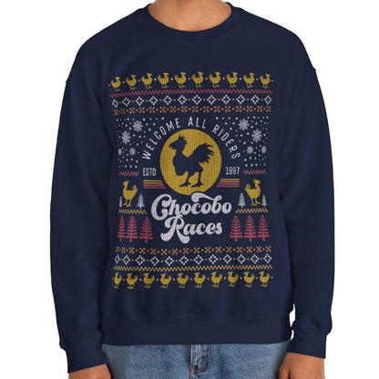 Chocobo Races Ugly Sweater Unisex Crewneck Sweatshirt