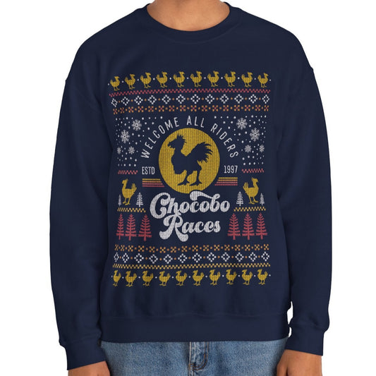 Chocobo Races Ugly Sweater Unisex Crewneck Sweatshirt