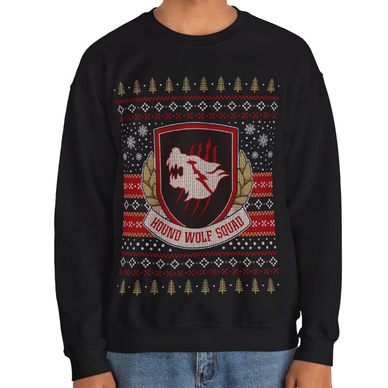 Hound Wolf Squad Christmas Unisex Crewneck Sweatshirt