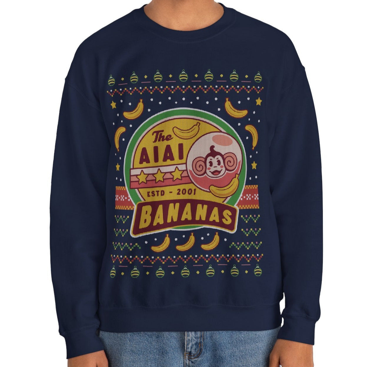 Aiai Bananas Ugly Sweater Unisex Crewneck Sweatshirt