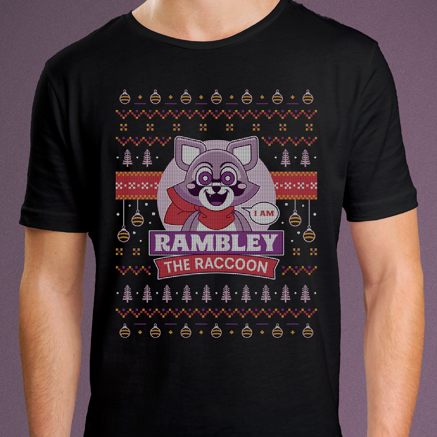Rambley Raccoon Ugly Sweater Unisex T-Shirt