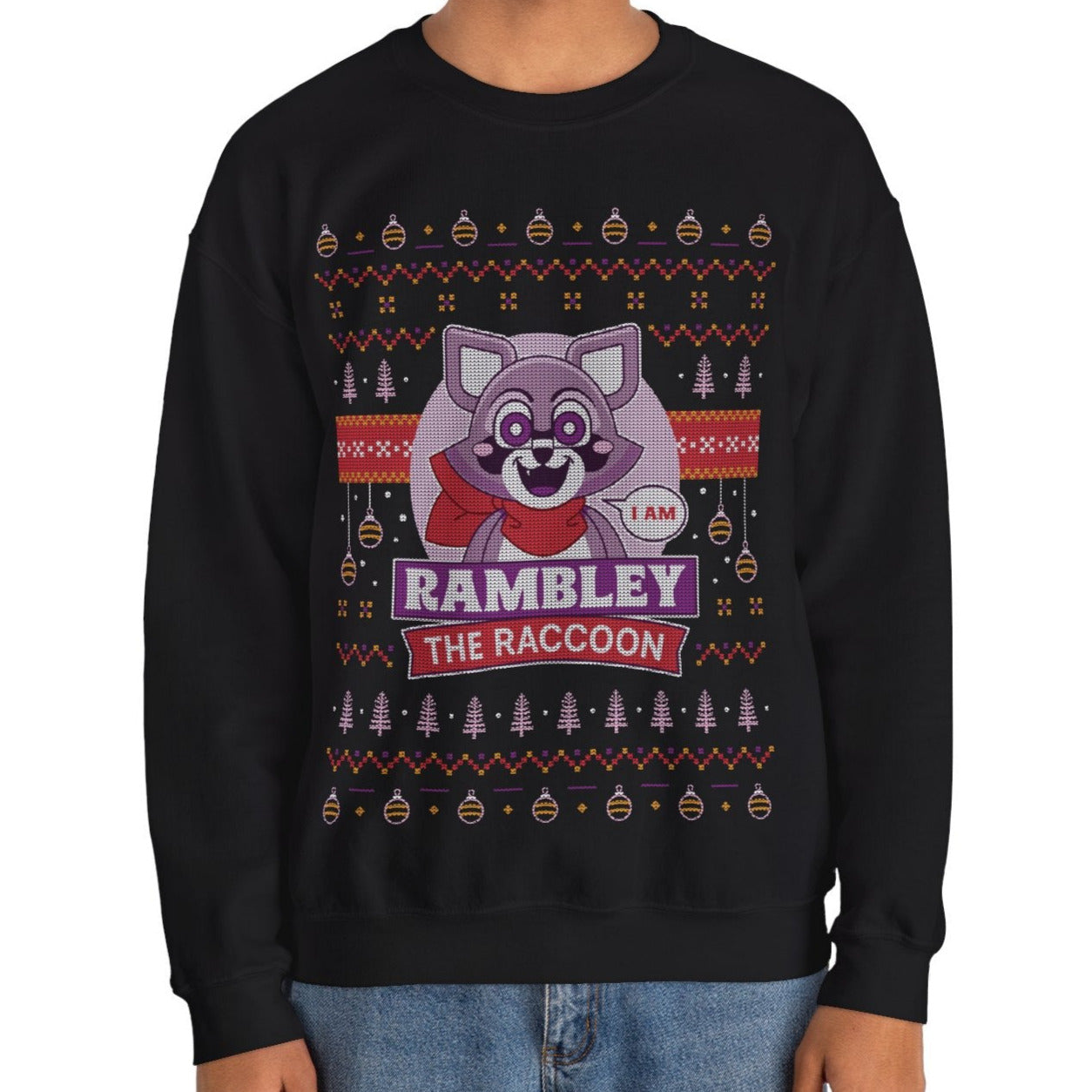 Rambley Raccoon Ugly Sweater Unisex Crewneck Sweatshirt
