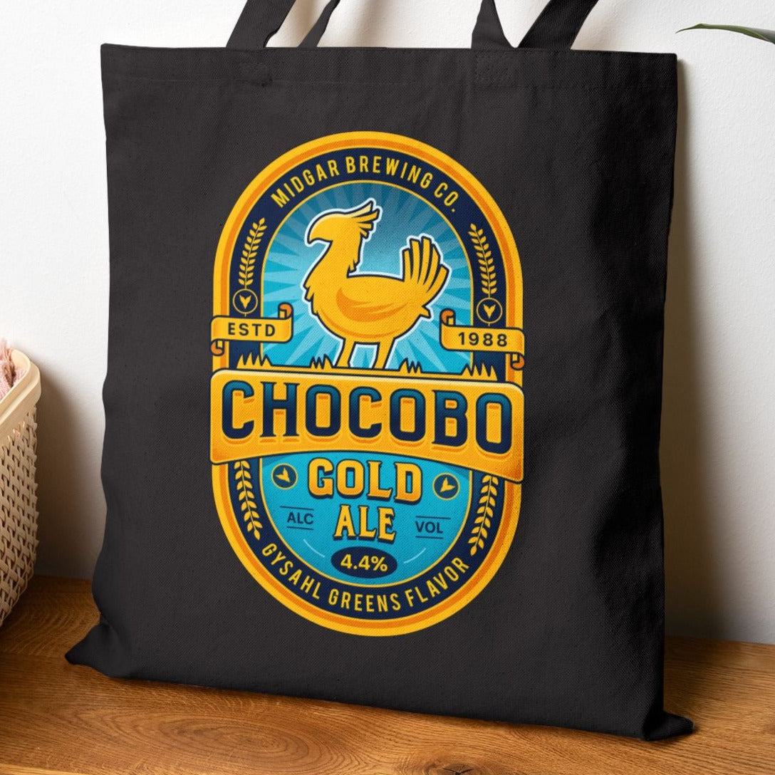 Chocobo Gold Beer Emblem Canvas Tote Bag