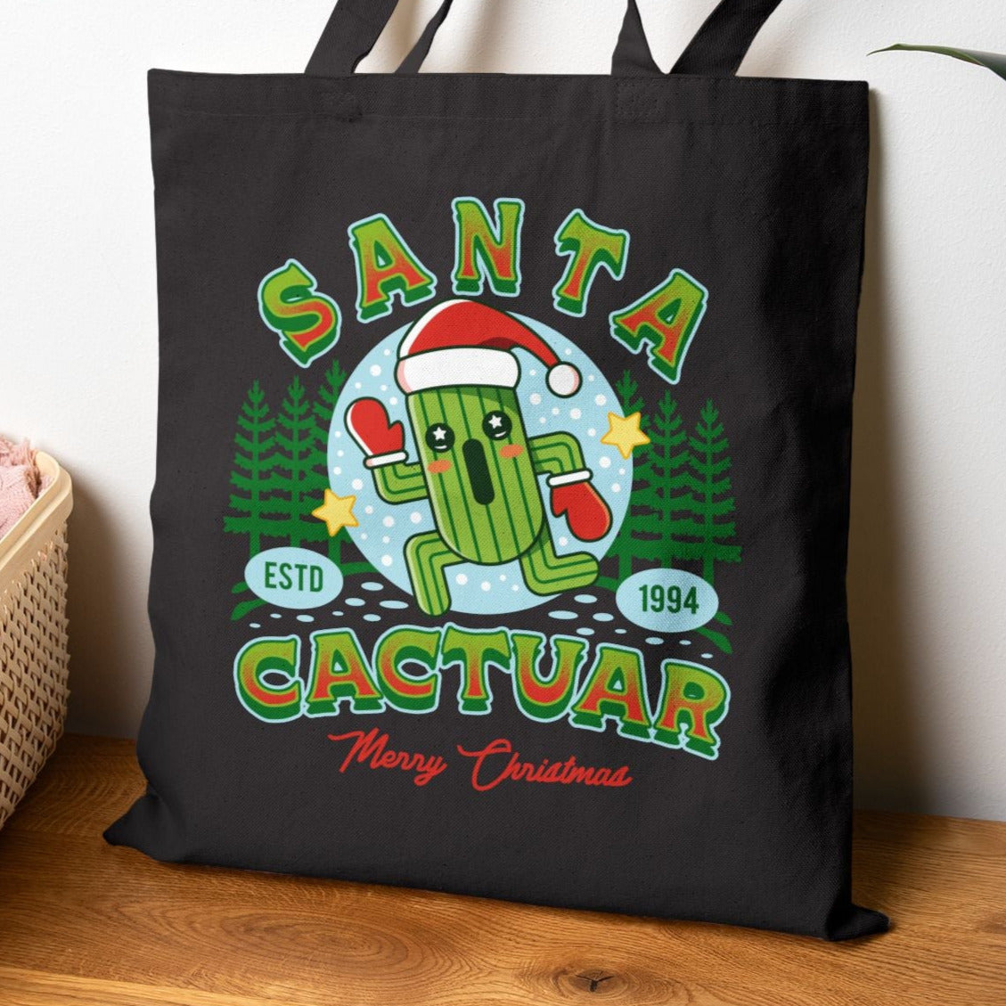 Santa Cactuar Canvas Tote Bag