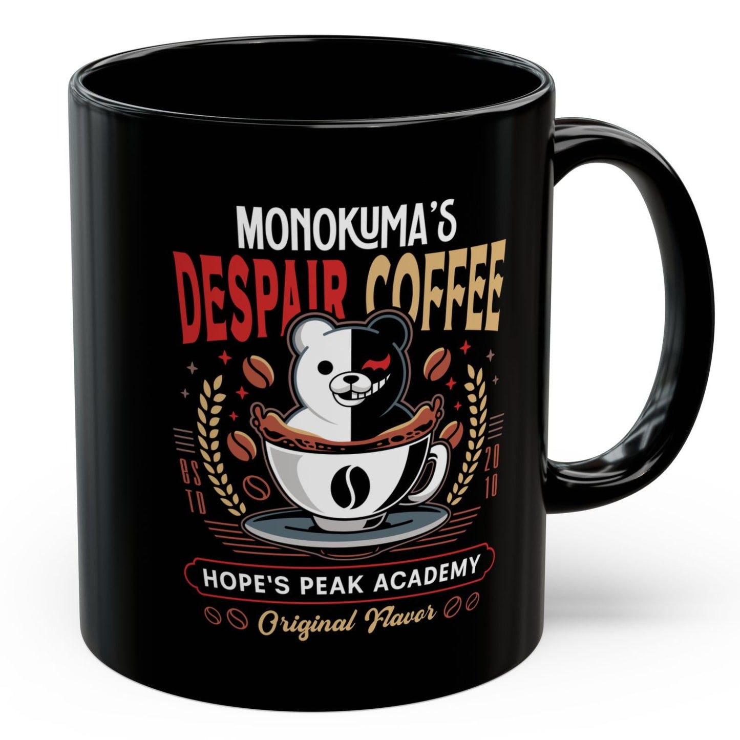 Hopes Peak Academy Coffee Crest Black Mug
