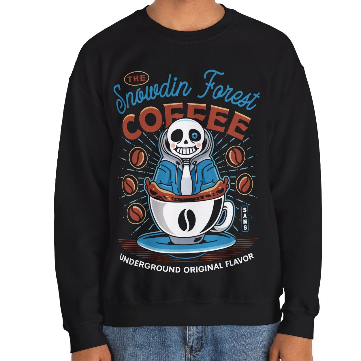 Snowdin Forest Coffee Emblem Crewneck Sweatshirt