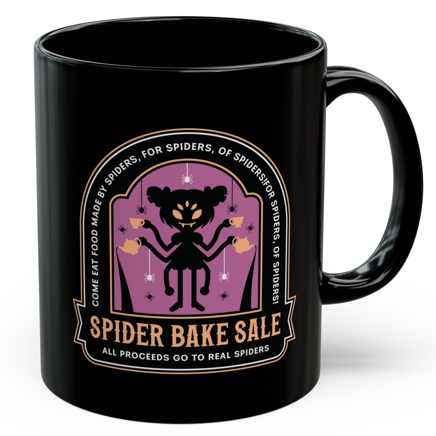 Spider Bake Sale Emblem Black Mug