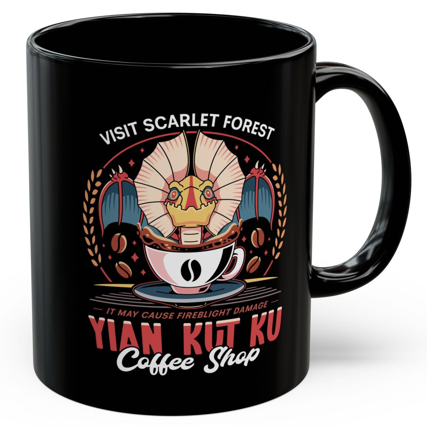 Yian Kut Ku Coffee Emblem Black Mug