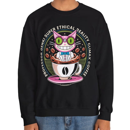 Steelport Cat Coffee Emblem Crewneck Sweatshirt