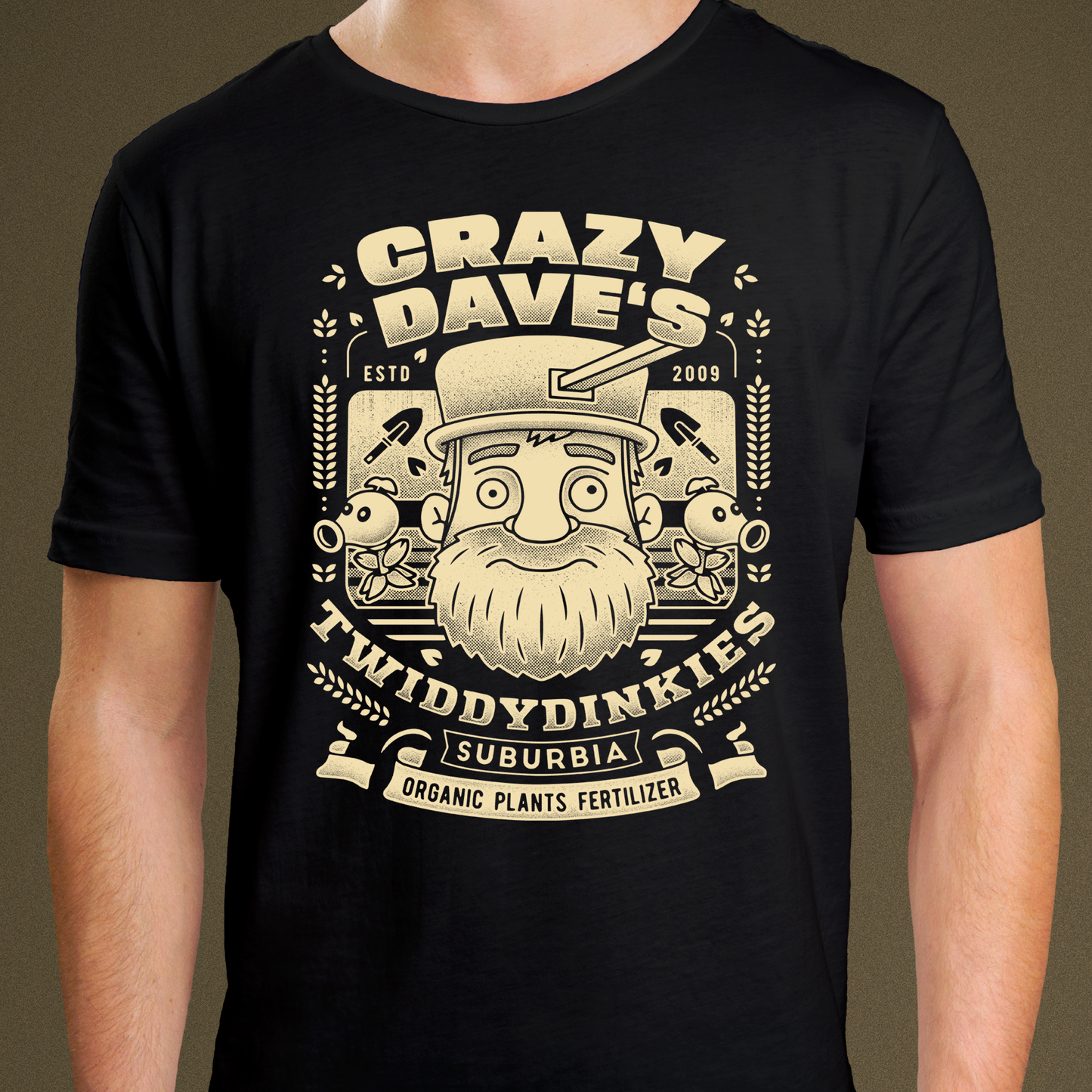 Crazy Dave Emblem Grunge Unisex T-Shirt