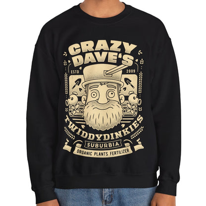 Crazy Dave Emblem Grunge Crewneck Sweatshirt