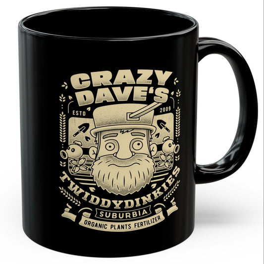 Crazy Dave Emblem Grunge Black Mug
