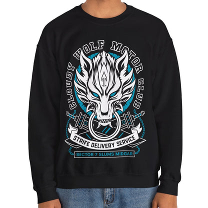 Cloudy Wolf Midgar Motor Crewneck Sweatshirt