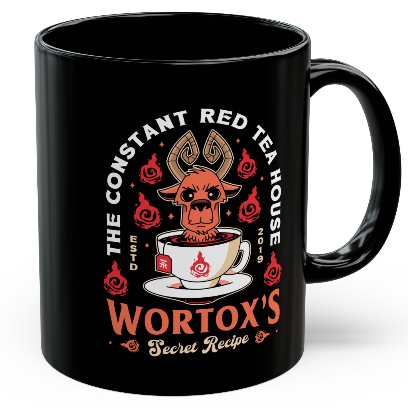 Wortox Red Tea Emblem Black Mug