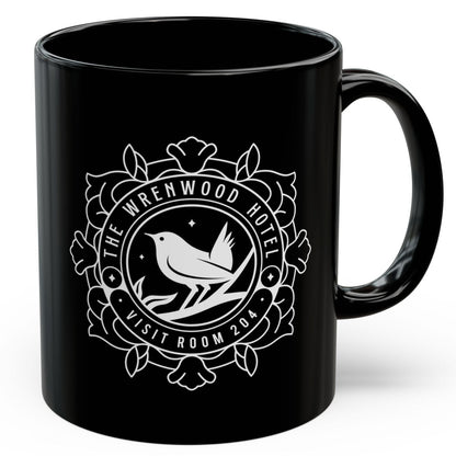 Wrenwood Hotel Emblem Black Mug