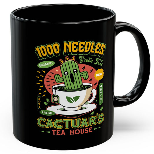Cactuar Green Tea Emblem Black Mug