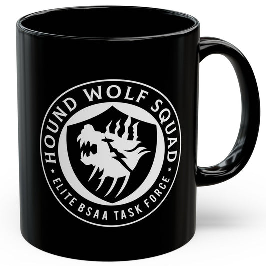 Hound Wolf Squad Crest Black Mug