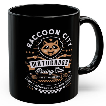 Raccoon City Racing Club Emblem Black Mug