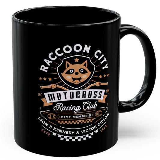 Raccoon City Racing Club Emblem Black Mug