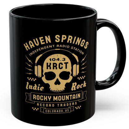 Haven Springs Radio Emblem Black Mug