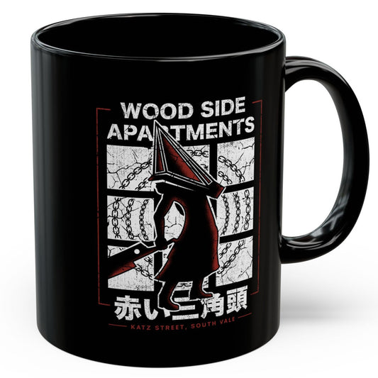 Wood Side Apartments Monster Black Mug