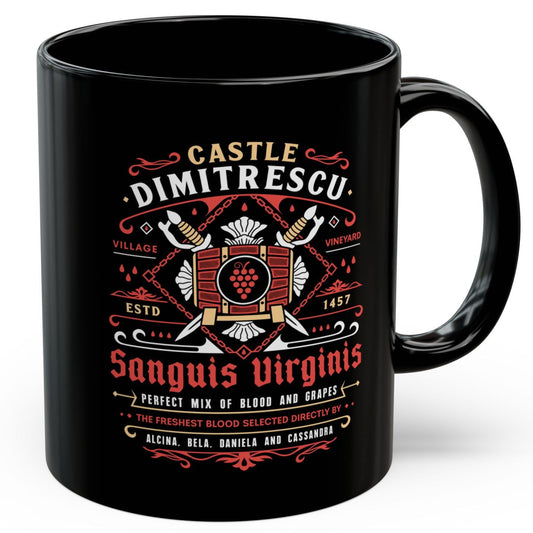 Castle Dimitrescu Vineyard Crest Black Mug