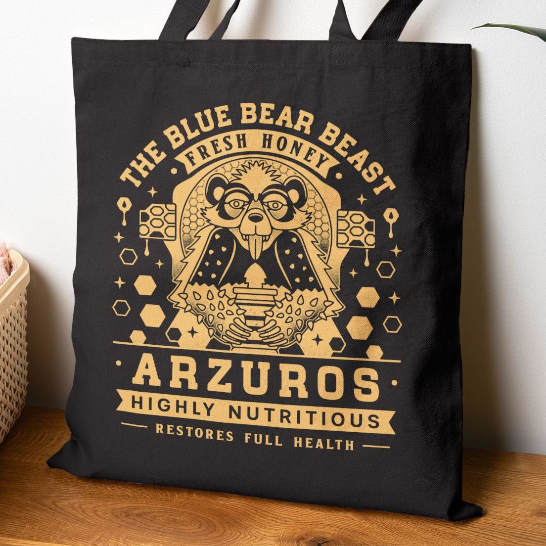 Arzuros Honey Vintage Crest Tote Bag