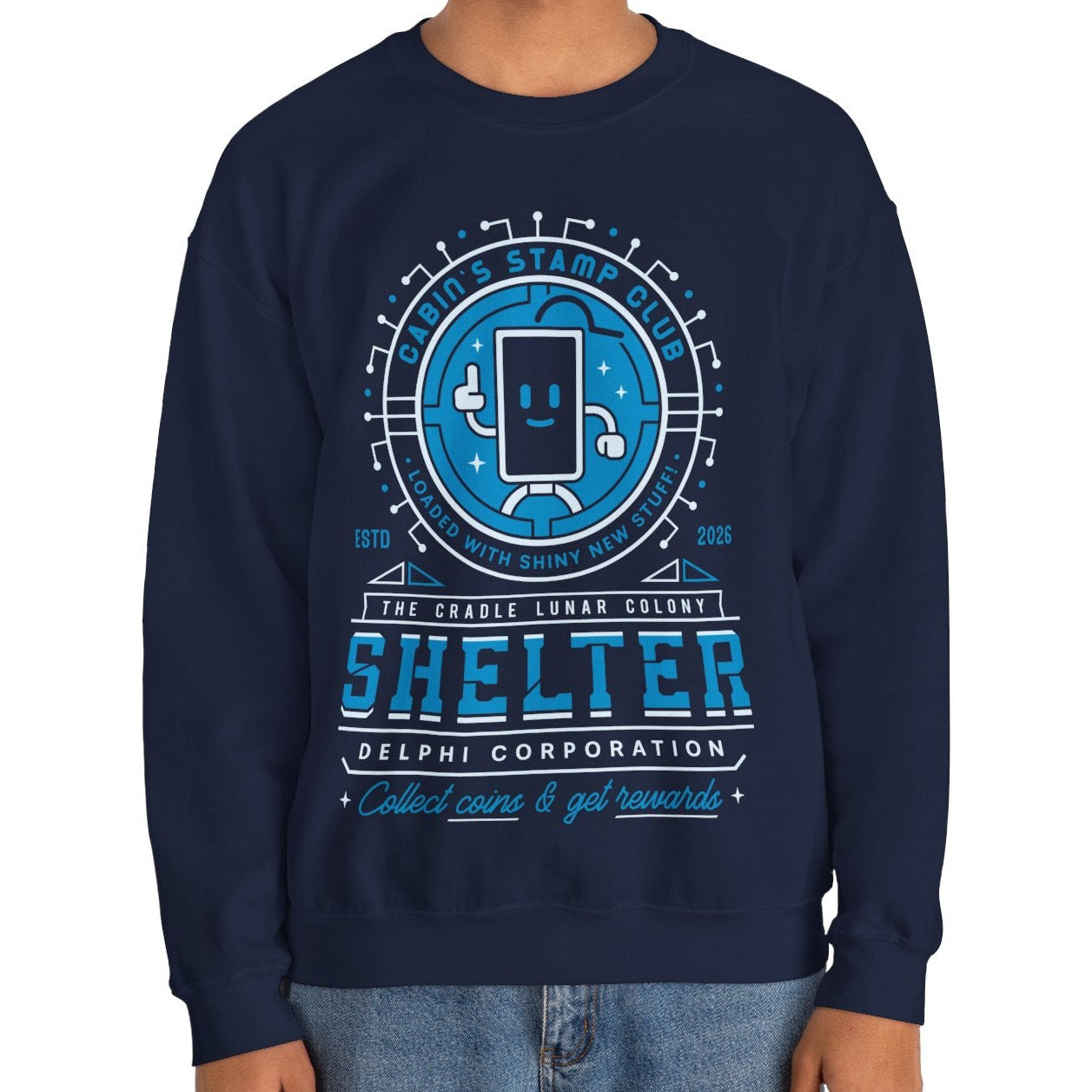 Cabin Coins Stamp Club Emblem Crewneck Sweatshirt