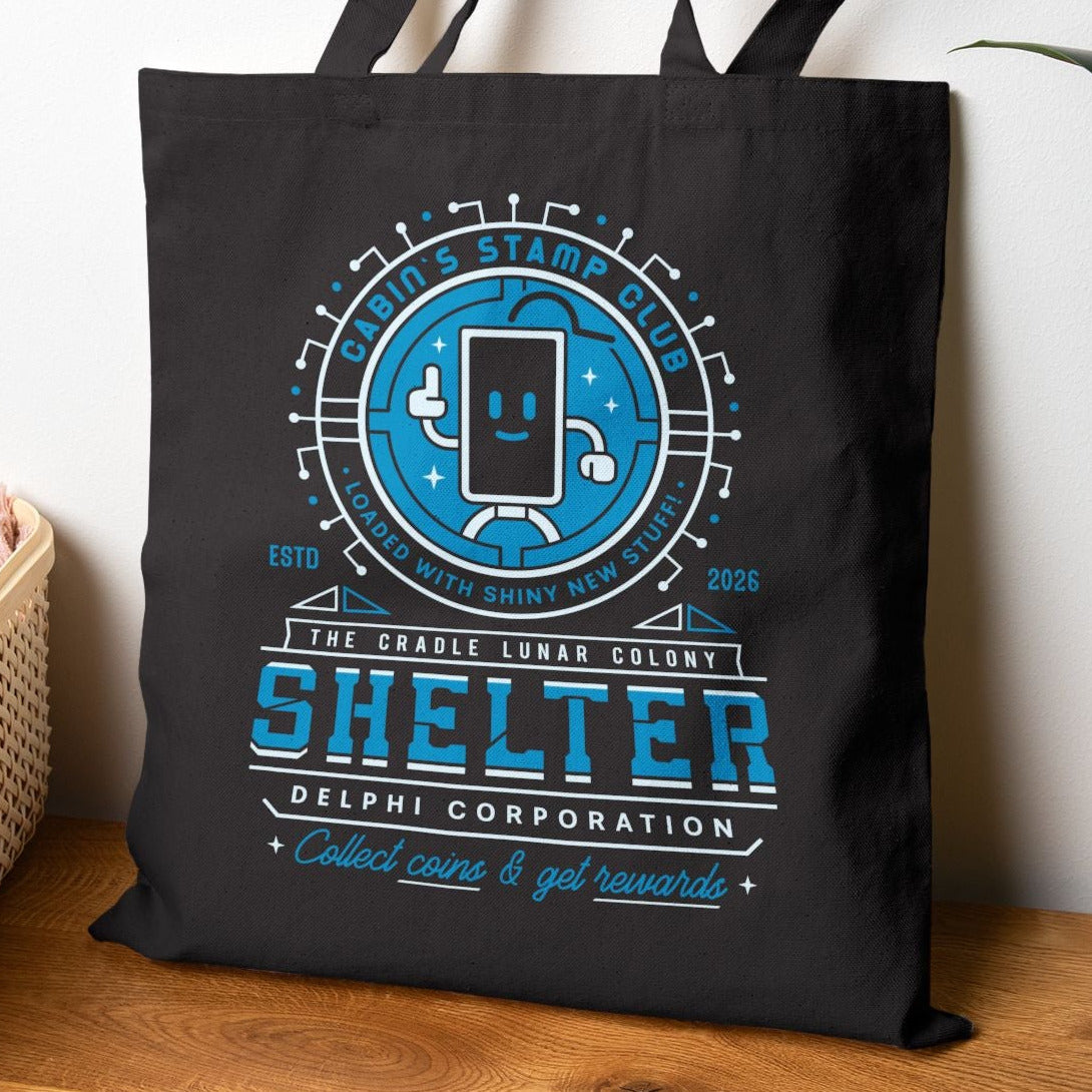 Cabin Coins Stamp Club Emblem Tote Bag