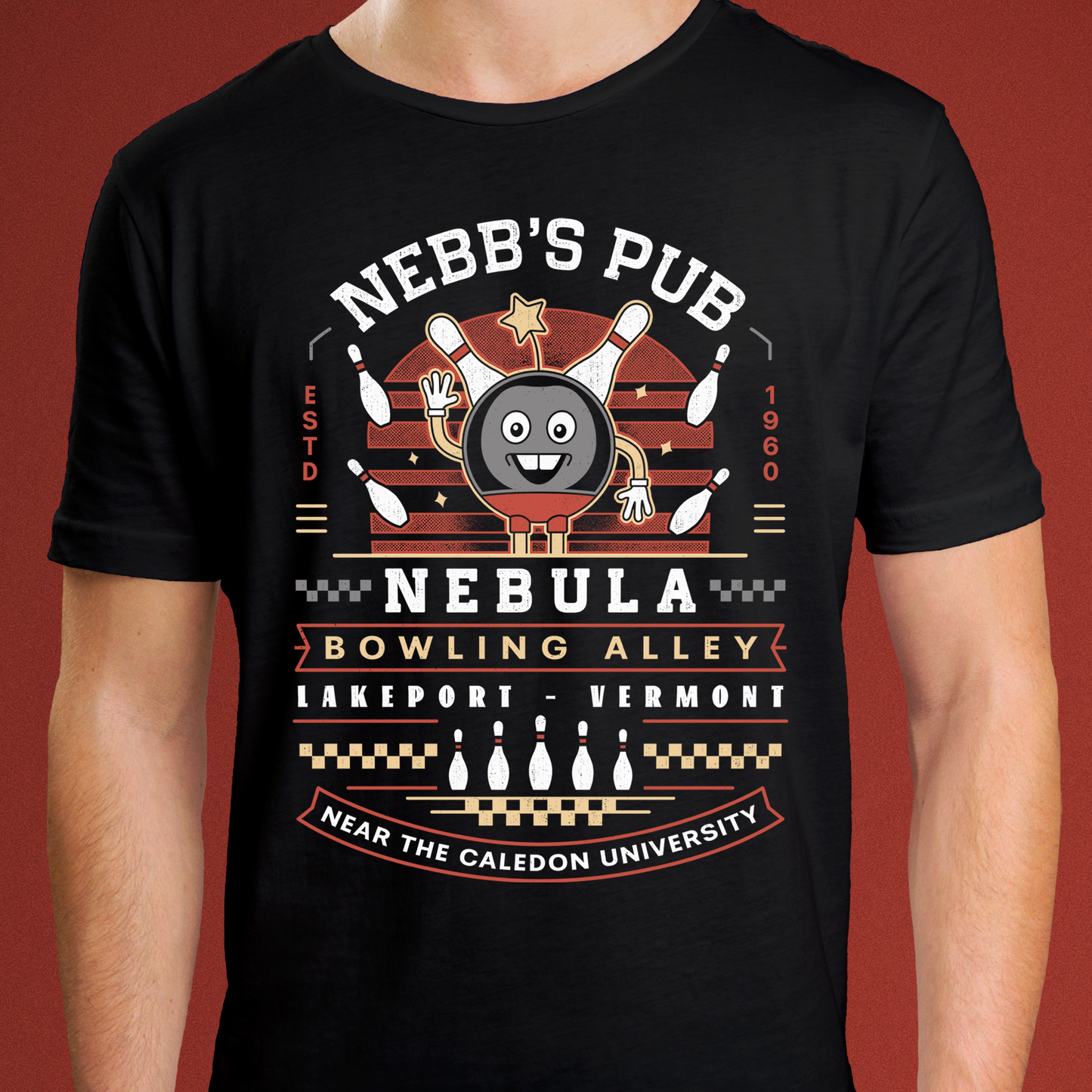 Nebb Bowling Mascot Emblem Unisex T-Shirt