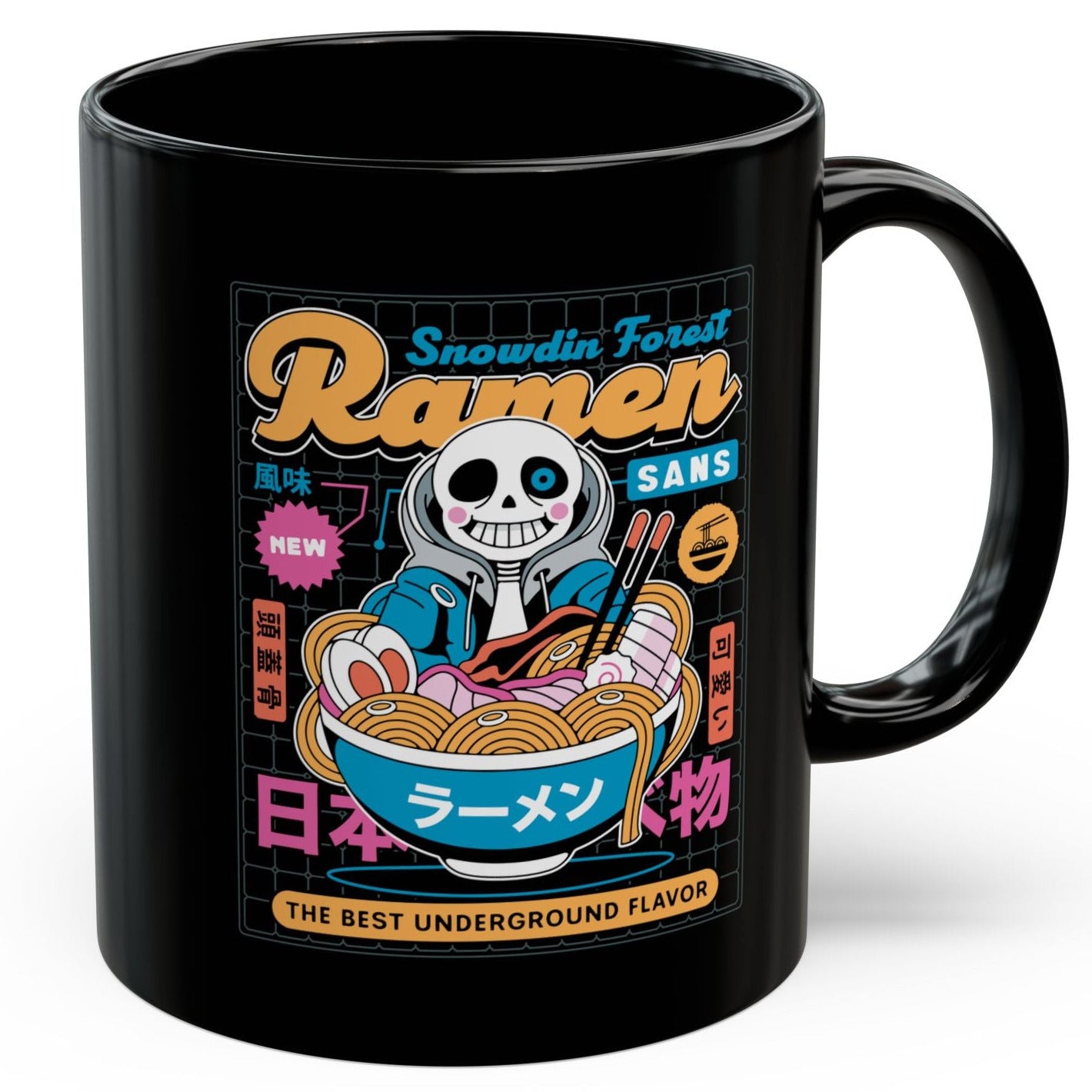 Snowdin Forest Ramen Aesthetic Black Mug