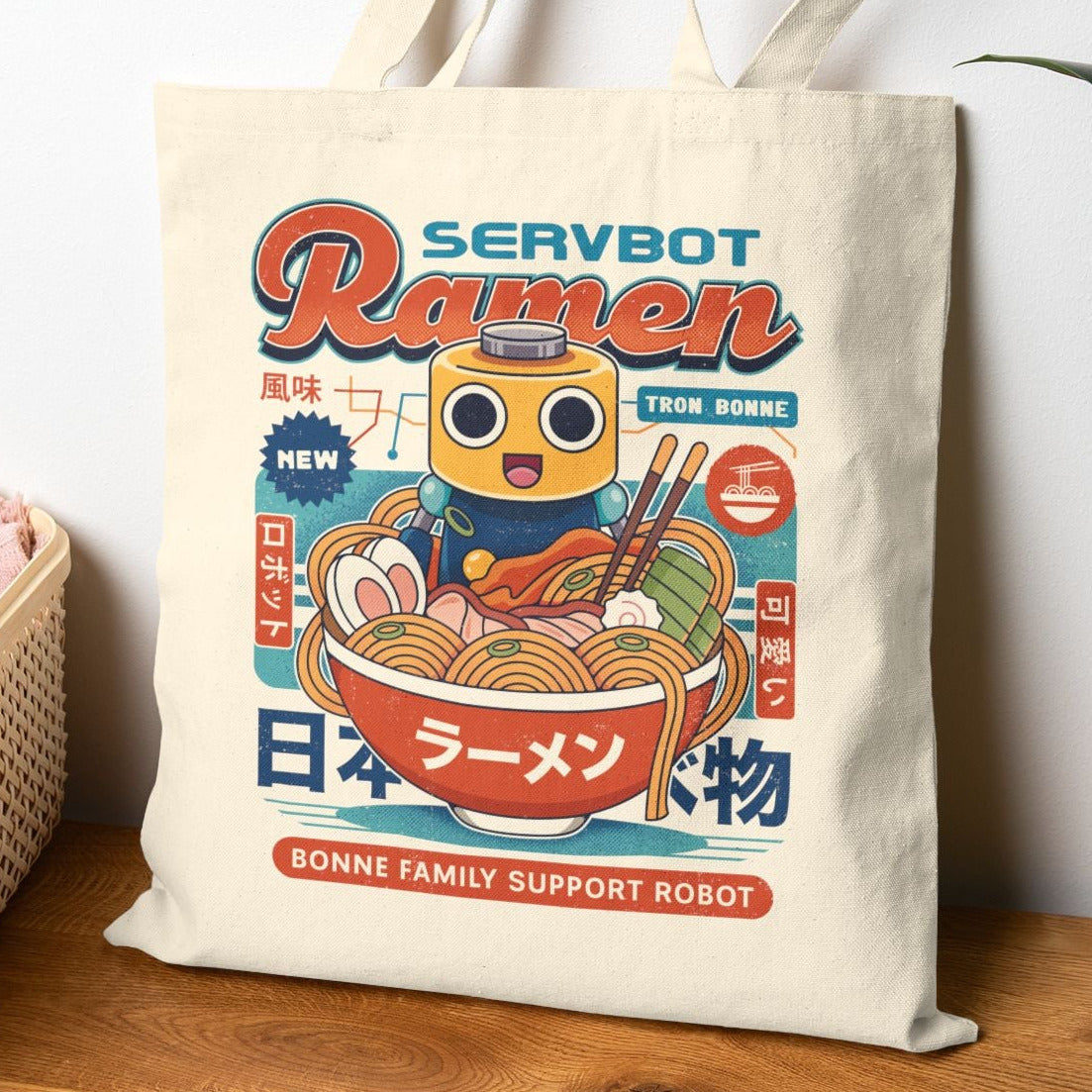 Servbot Ramen Vintage Tote Bag
