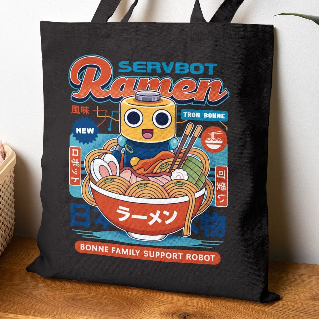 Servbot Ramen Vintage Tote Bag