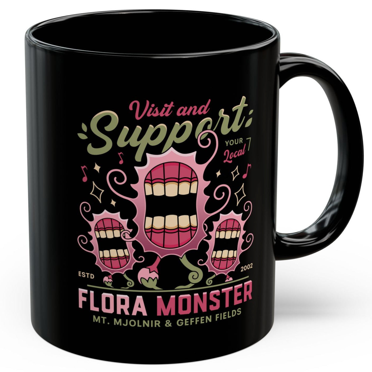 Support Geffen Field Flora Black Mug