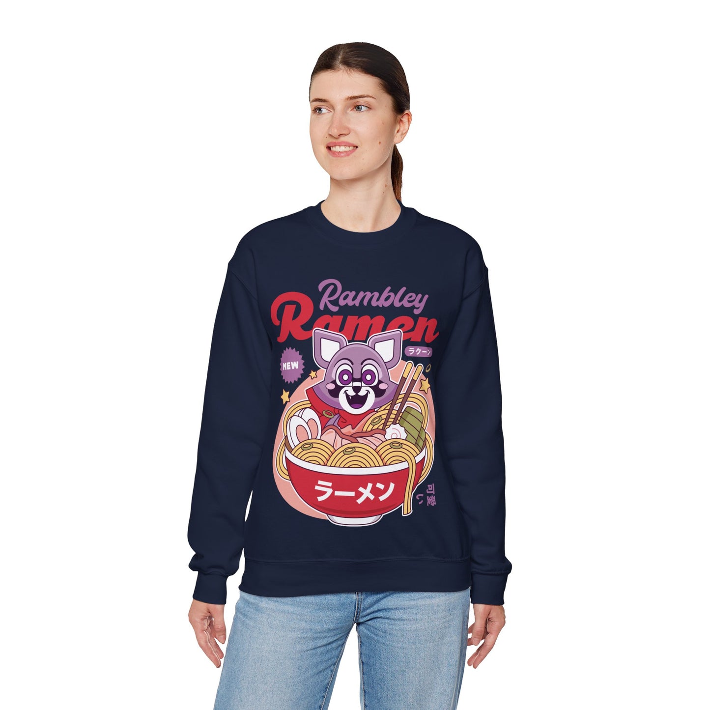 Rambley The Raccoon Ramen Unisex Crewneck Sweatshirt