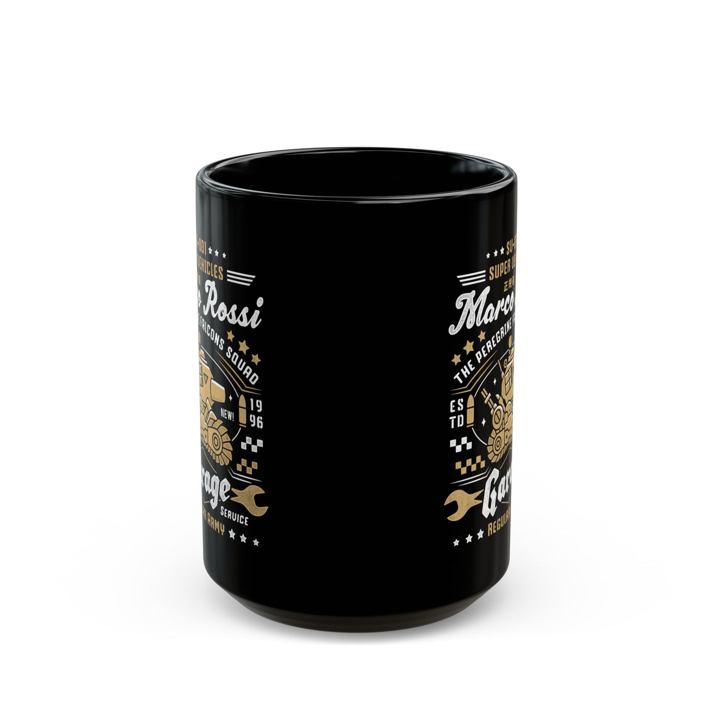 Peregrine Falcons Squad Garage Black Mug