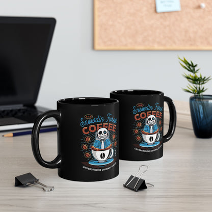 Snowdin Forest Coffee Emblem Black Mug