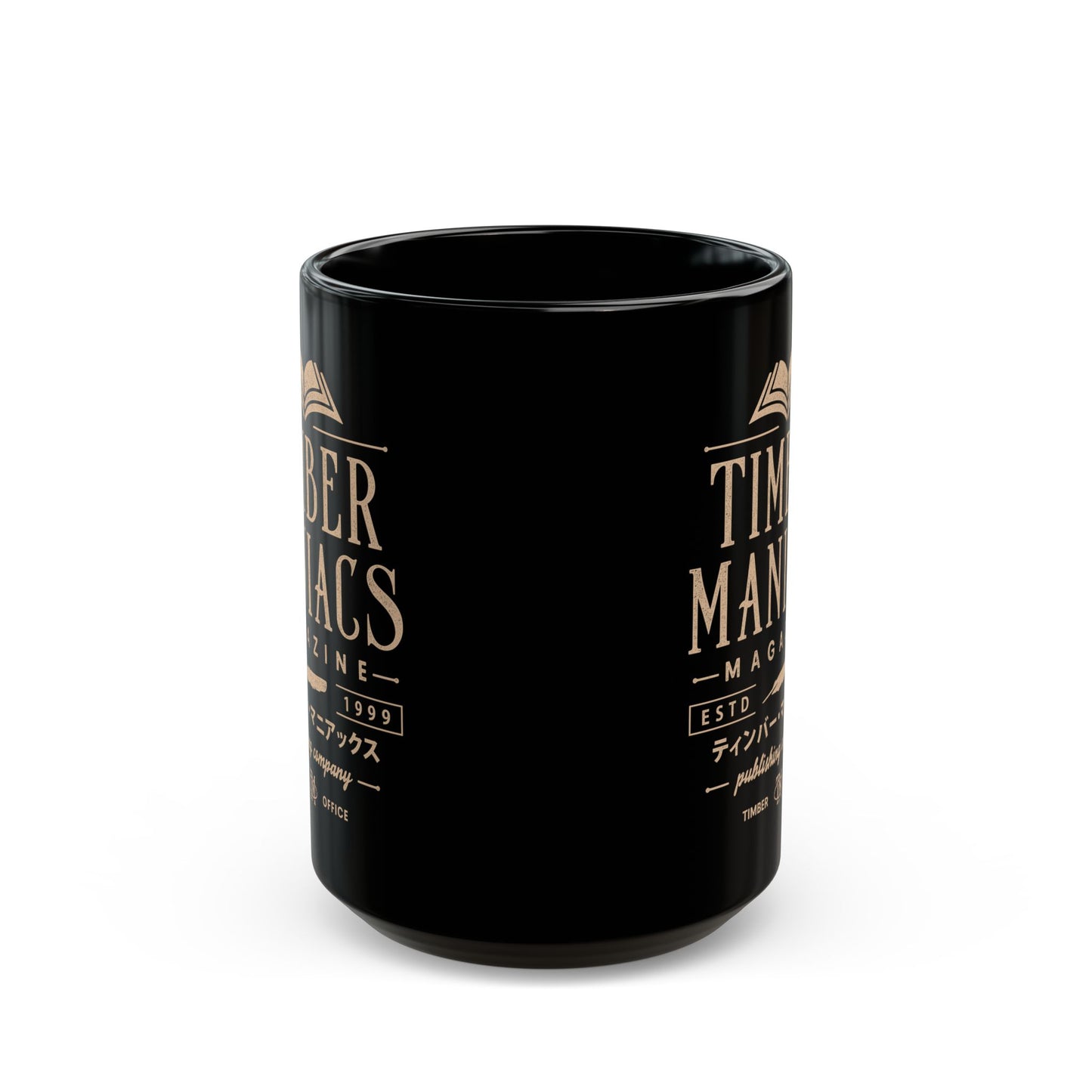 Timber Maniacs Vintage Black Mug