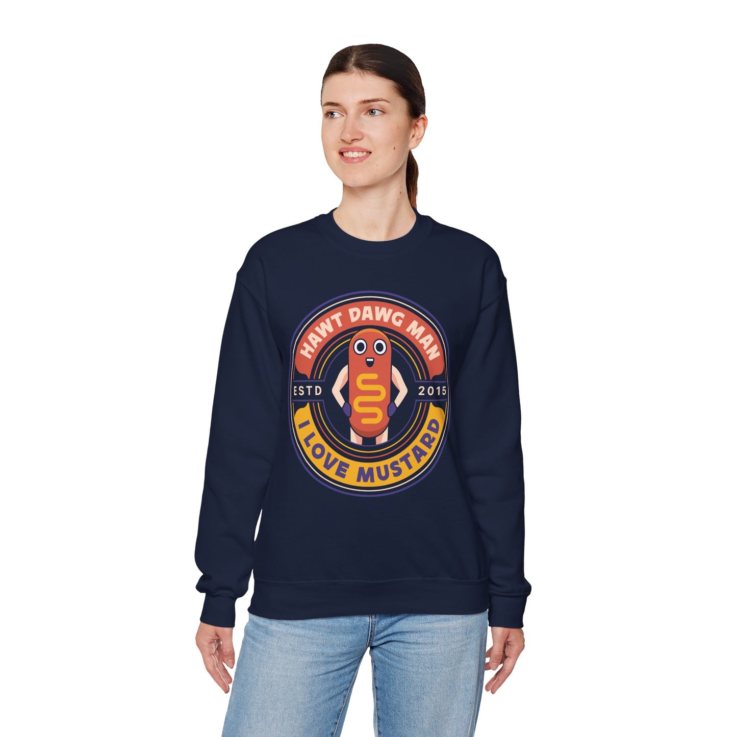 Hawt Dawg Man Emblem Unisex Crewneck Sweatshirt