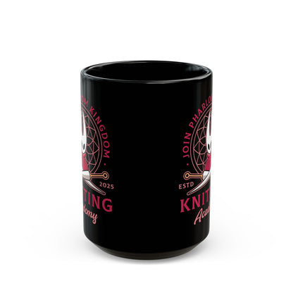 Pharloom Knitting Emblem Black Mug